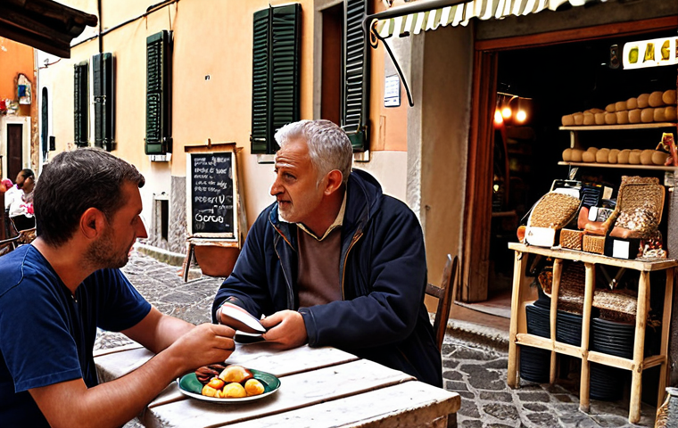 **Image Prompt 1: "Ascoltare il Mercato con Attenzione: Oltre i Numeri Freddi"**
A person, perhaps an entrepreneur, deeply engaged in an empathetic conversation with a local Italian customer or small business owner (e.g., an agriturismo proprietor or artisan) in an authentic Italian setting like a bustling local market or a cozy café. The scene emphasizes active listening, understanding emotions, and subtle nuances beyond cold data, with the person taking notes or observing intently. The atmosphere is warm, collaborative, and human-centric.