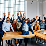 수입원 다변화를 위한 실무 노하우 - Crowdfunding Success**

"A dynamic image of entrepreneurs celebrating a successful crowdfunding camp...