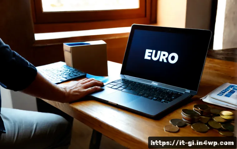 온라인 쇼핑몰 시작하기 - Photorealistic home workspace of an Italian entrepreneur launching an online shop, over-the-shoulder...